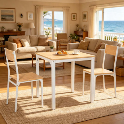 Ensemble de table et de conversation pour appartement, ensemble de table de cuisine et de chaise, ensemble de mobilier de table à manger 3 pièces (seulement 1 table et 2 chaises)