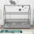 Twin Size Floor Wooden Bed with House Roof Frame, Fence Guardrails,Grey-1722518669-1722518670