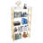 5-Tier Modern Warm White Wooden Open Bookcase Display Bookshelf