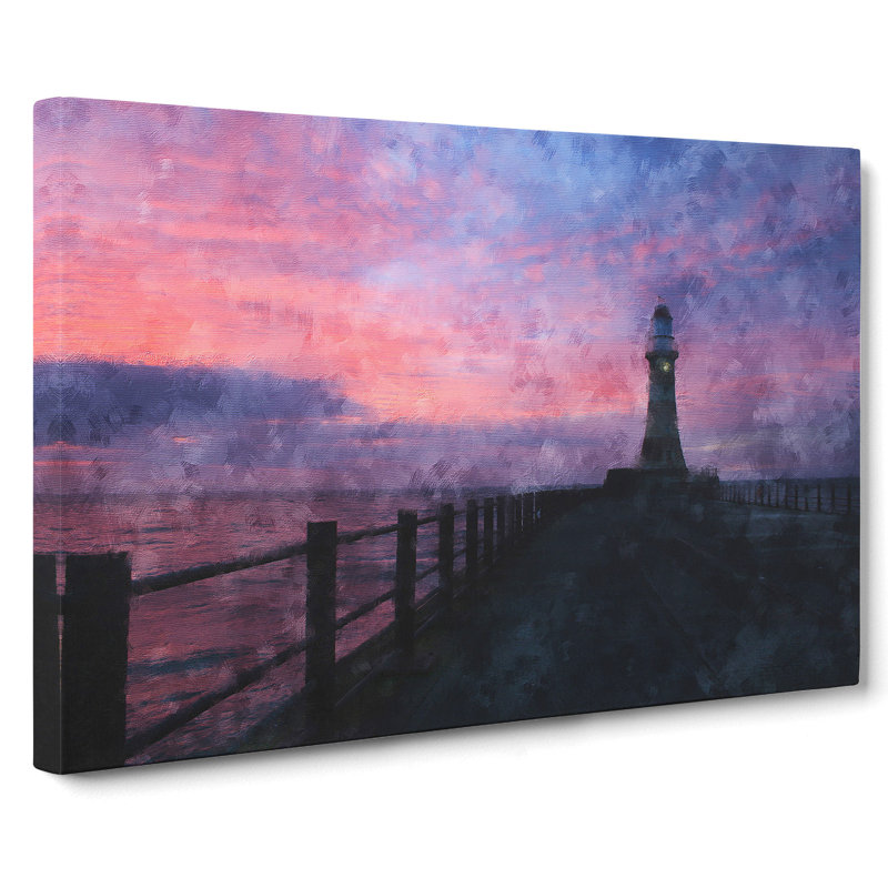 Lighthouse At Sunset - Wrapped Canvas, 40cm H x 60cm W x 3cm D