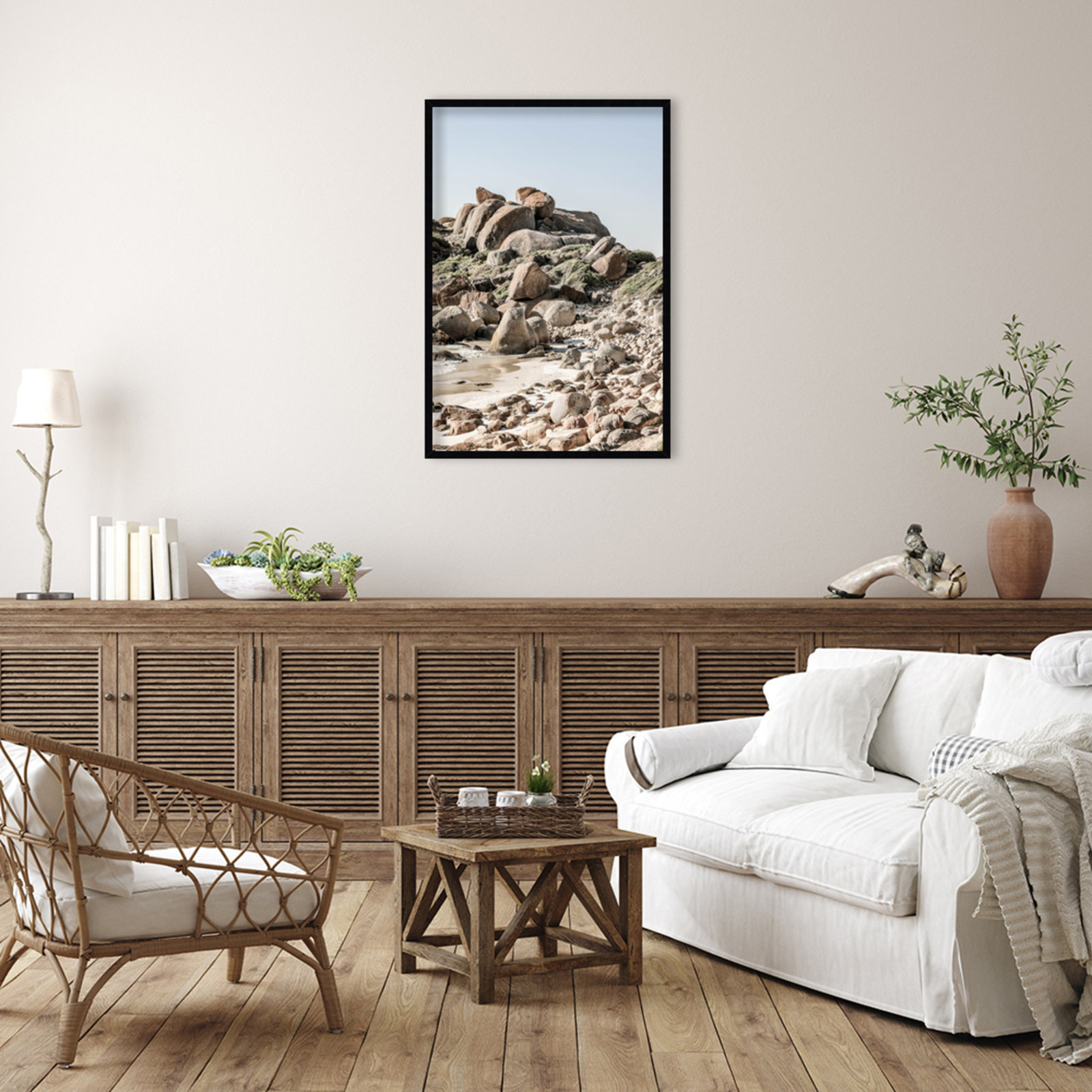 Boulder Beach No 2 by Shot by Clint Wood Framed Wall Art Print, Black, 41" H x 28" W