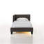 Lit simple d'angle en polyuréthane brun Julesburg-376602704