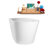 51" Streamline Soaking Glossy White Freestanding Tub and Tray With Internal Drain-101413148