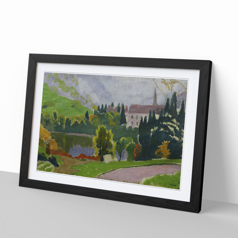 Landscape by Maurice Denis - Picture Frame Painting, Black Framed, 27cm H x 36cm W x 2cm D