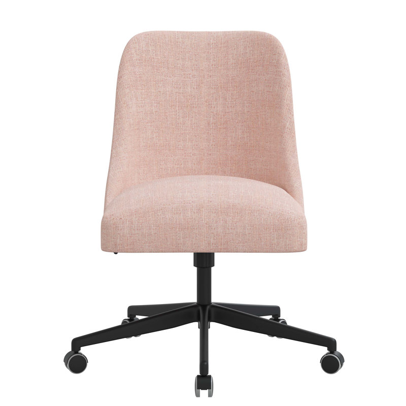 Chaise de bureau Acosta, Lin quartz rose texturé Zuma