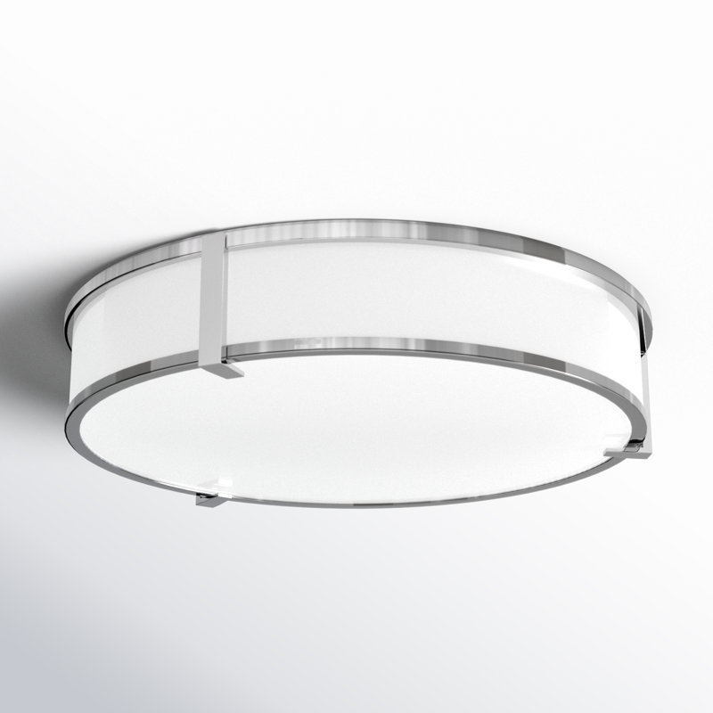 Romona Glass Flush Mount, Chrome