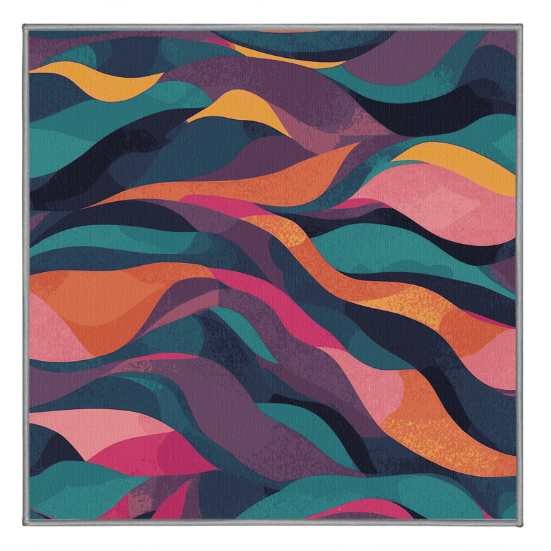 Neon Warp Rug, Square 5'