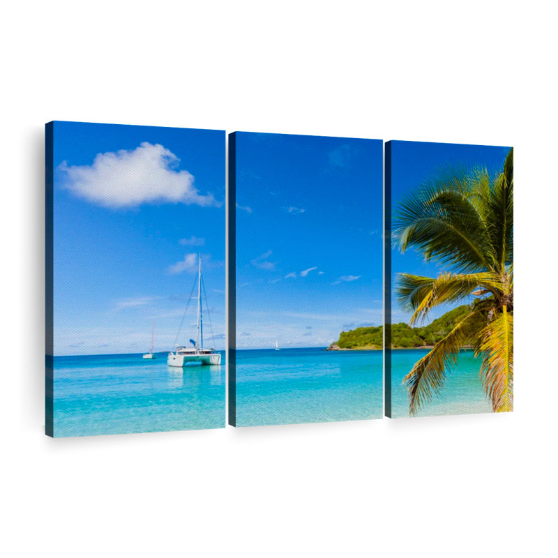 «Salt Whistle Bay Seascape», 3 pièces, H 48 po x l 74 po