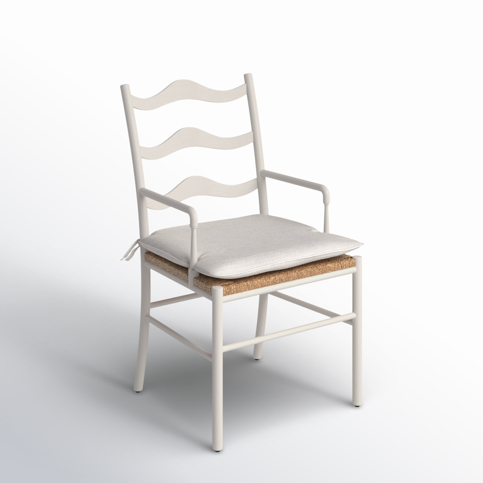 Rosalie Ladder Back Arm Chair in White