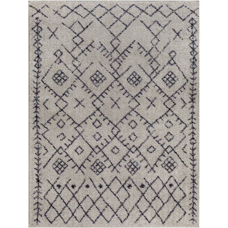 Shelanda Sterling Grey Machine Washable Area Rug, Rectangle 8'10" x 11'9"