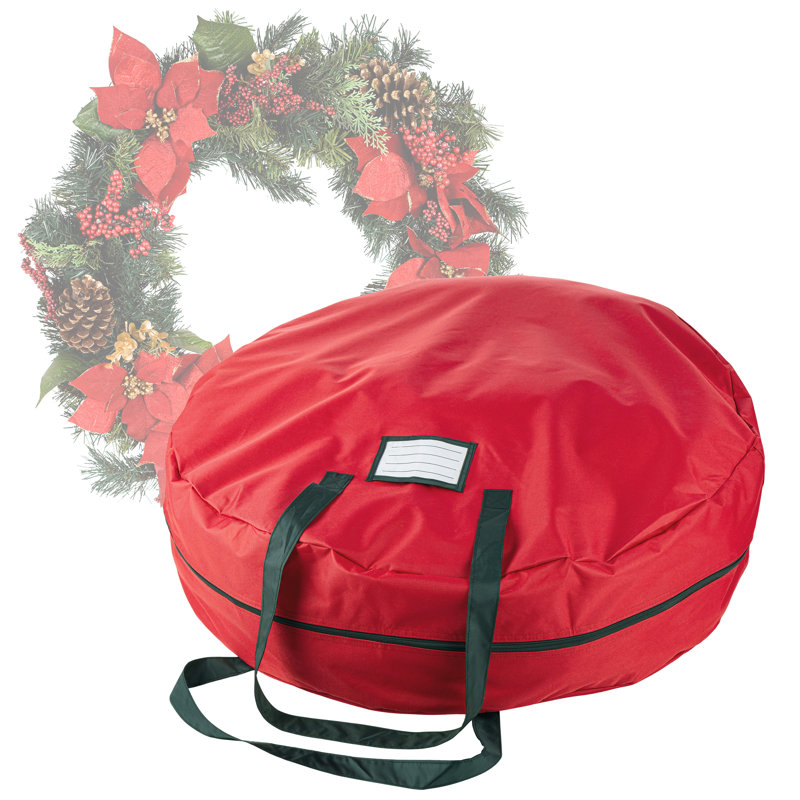 Rangement pour couronne de Noël Alpert résistant à l'humidité, Rouge, H 10 po x l 36 po x P 36 po