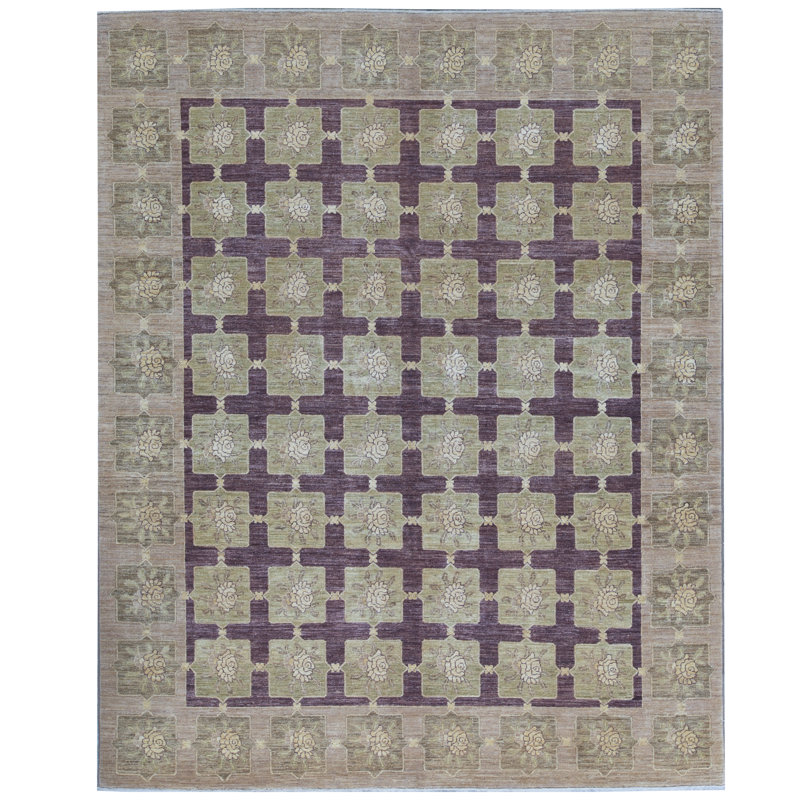 Tapis brun de haute qualité noué à la main Ziegler