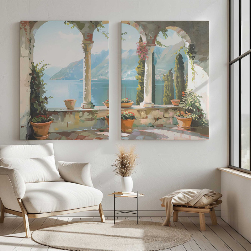 Lakeside Repose | 2 Panel Split Large Canvas Print, 36" H x 54" W