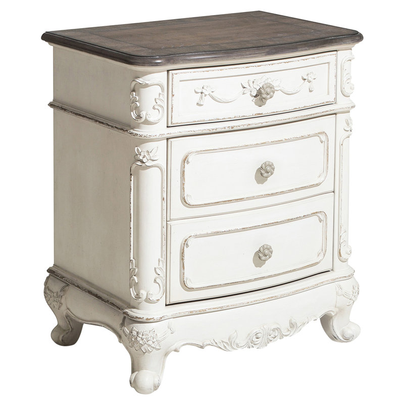 Table de chevet 3 tiroirs Victorian