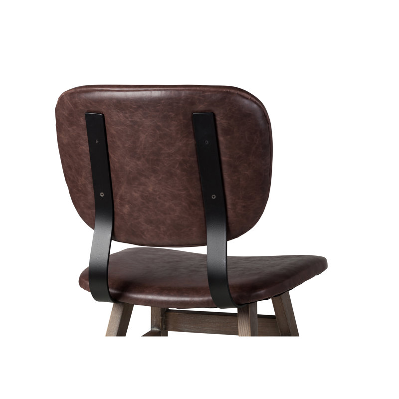 Bensonhurst 19'' H Genuine Leather Upholstered Side Chair