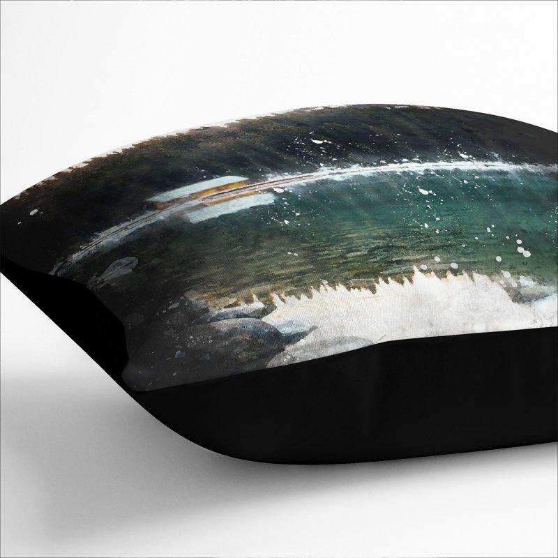 Square Cushion, Black, 55cm H x 55cm W x 20cm D