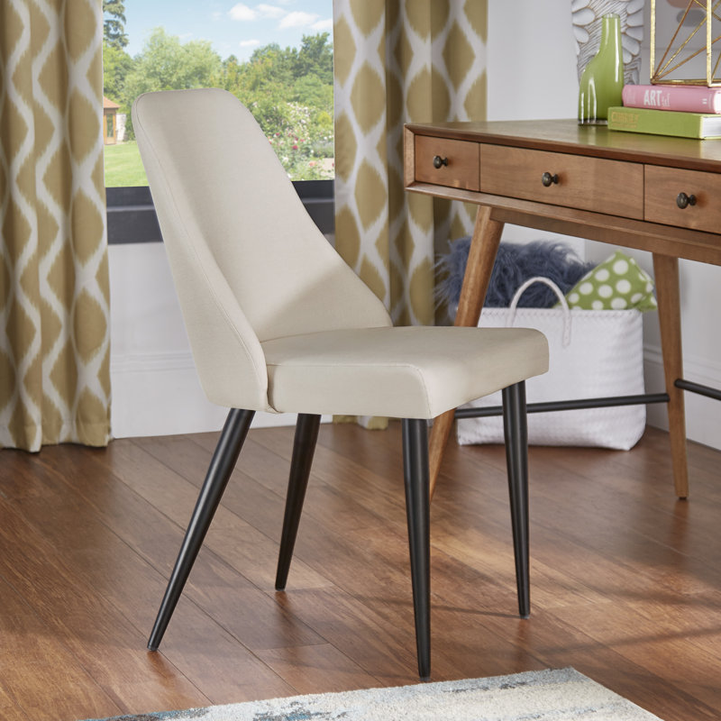Buttars 17.7'' H Linen Upholstered Side Chair, White
