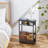 Narrow Side Table,3-Tier Slim End Table With Storage Shelf,Modern Sofa Table Thin Side Table For Narrow And Small Spaces, Skinny Bedside Table Small Nightstand With Magazine Rack Space Saving/Grey