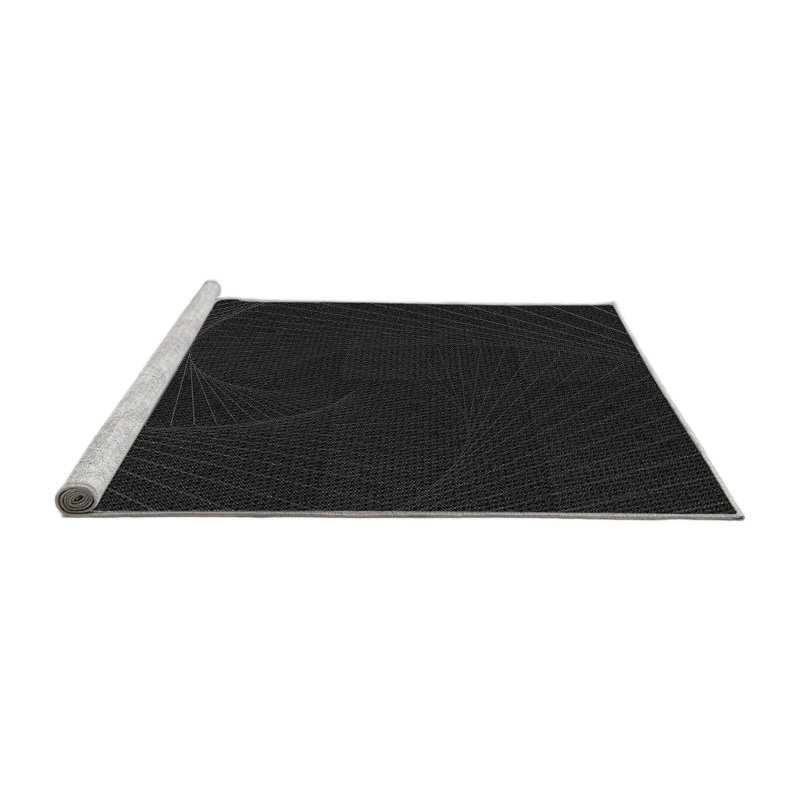 Tapis gris tissé à la machine, Carré de 6 pi