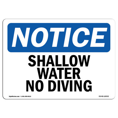 Signe de l'eau peu profonde sans plongée