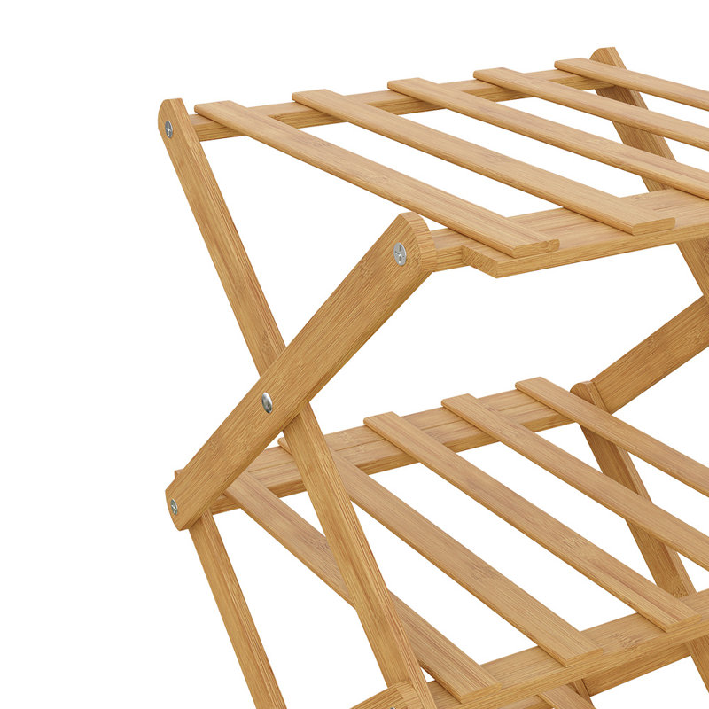 Stackable Shoe Rack, 105cm H x 26cm W x 26cm D, Light Brown