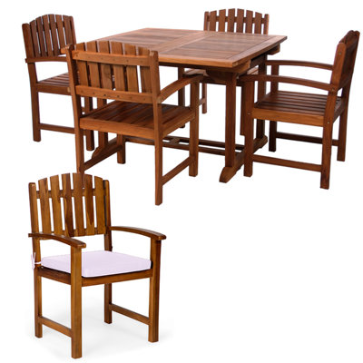 Pasha Evans 5-Piece Butterfly Extension Table Dining Chair Set