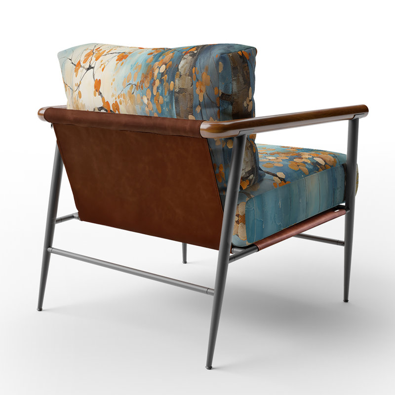 Érable orange sarcelle Glowing Embers II - Fauteuil rembourré scandinave, fauteuil d'appoint érable, Noir