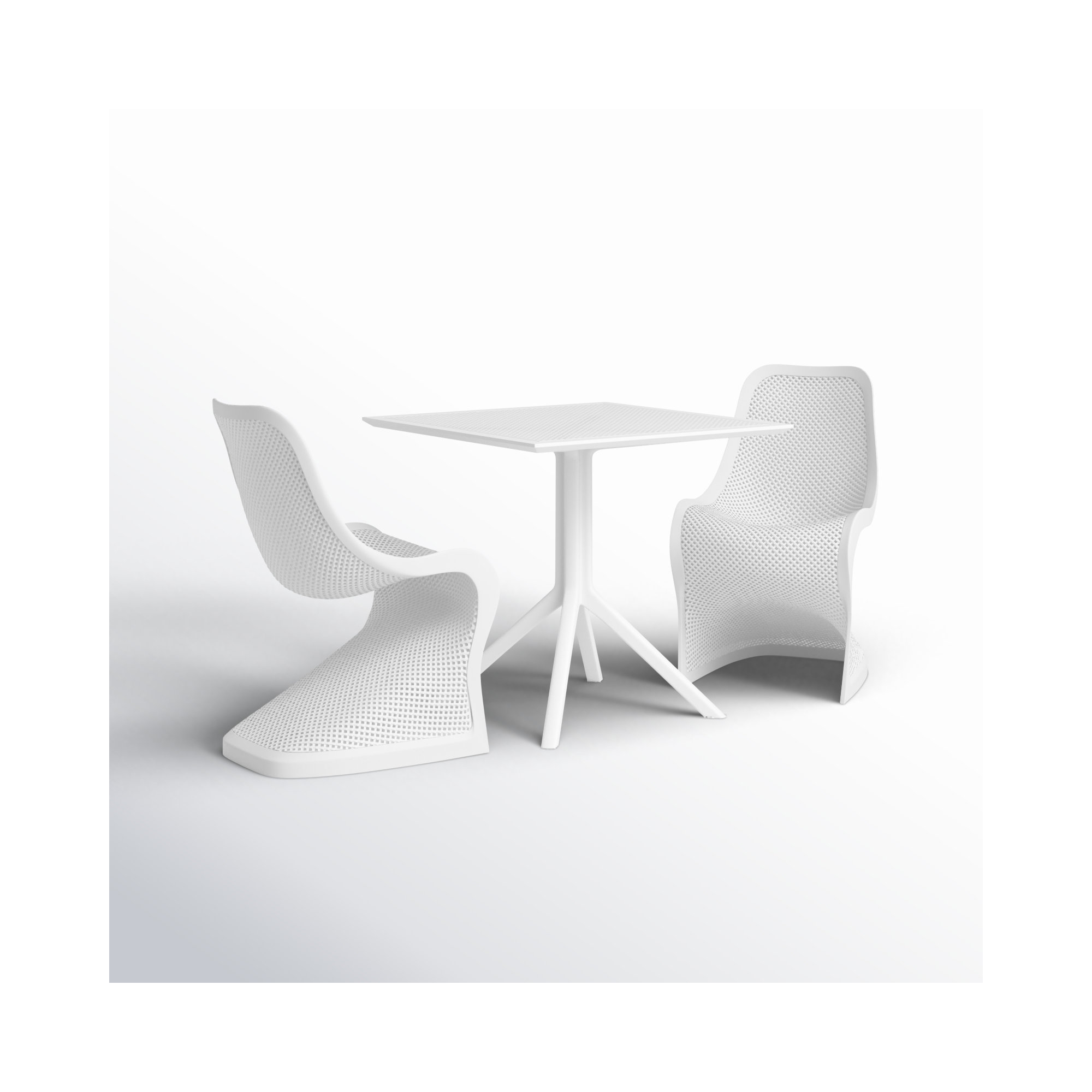 Farrah Patio 3 Piece Bistro Set, White