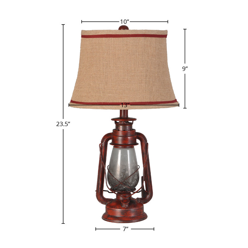 Lampe de table en métal et verre