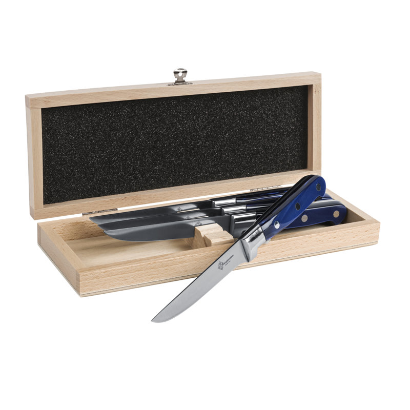 Ensemble de couteaux à steak 4 pièces Au Nain, Bleu royal