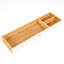 Natural Bamboo Computer Monitor Stand Ostos Riser For Desk With 2 Storage Drawers