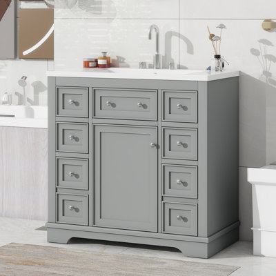 Keogh 36'' Single Bathroom Vanity with Ceramic Top