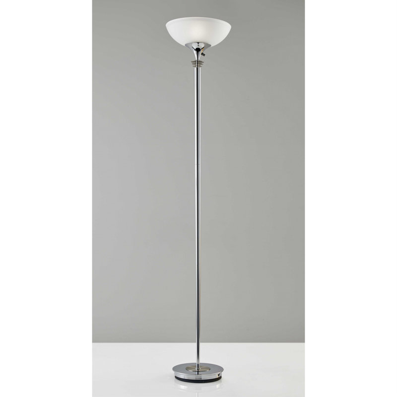 Raglesville 71.5'' Torchiere Floor Lamp, Chrome, White