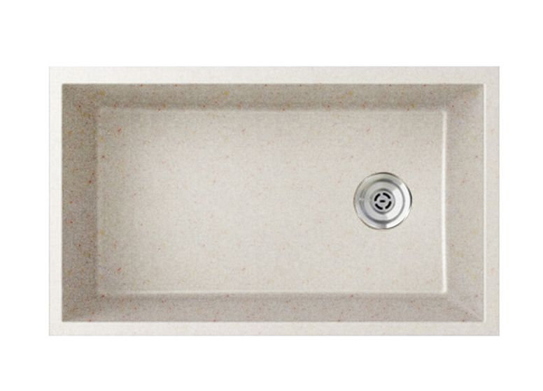 33'' L Single Bowl Granite Kitchen Sink, Opal White