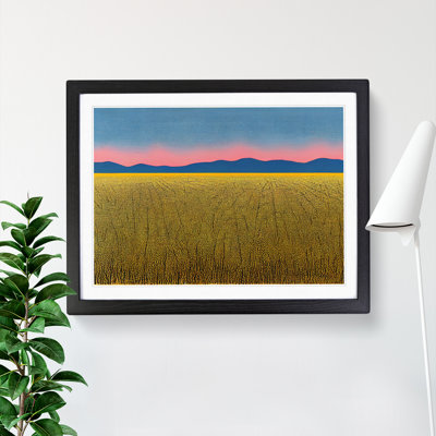 Wheat Field at Sunset - Framed Print