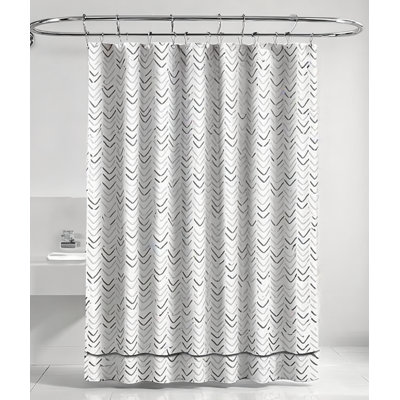 Recycled Cotton Abstract Watercolor Shower Curtain