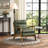 Lechia 25.79" Wide Comfort Linen Upholstered Arm Accent Chair With Lumbar Pillow-983189469