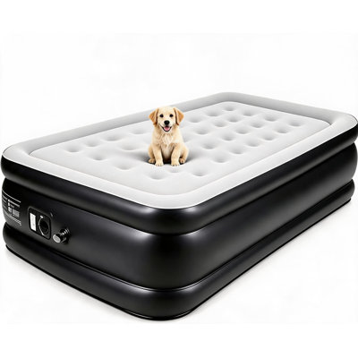 Quick 3-Min Self-Inflation Air Mattress with Built-in Pump – 18" Raised Inflatable Bed, Portable Blow Up Guest Bed, Supports up to 660lbs, Ideal for Home, Travel, or Guest Use