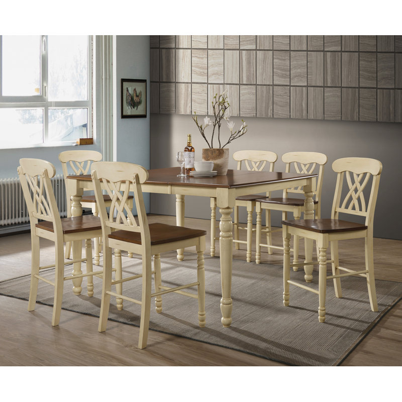 Ensemble de table à hauteur de comptoir 7 pièces Zella
