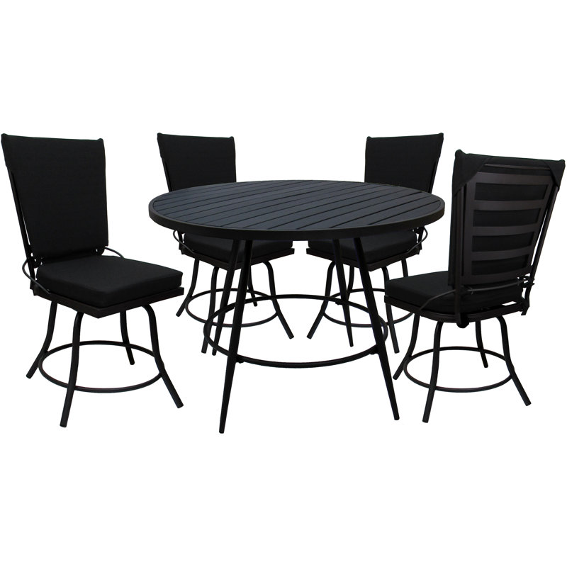 Ensemble repas d'extérieur 42 po Merrile, Structure noire / coussin noir