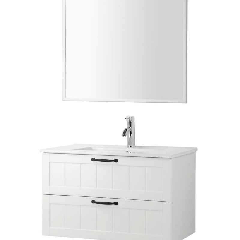 Meuble-lavabo mural 32 po avec lavabo en céramique