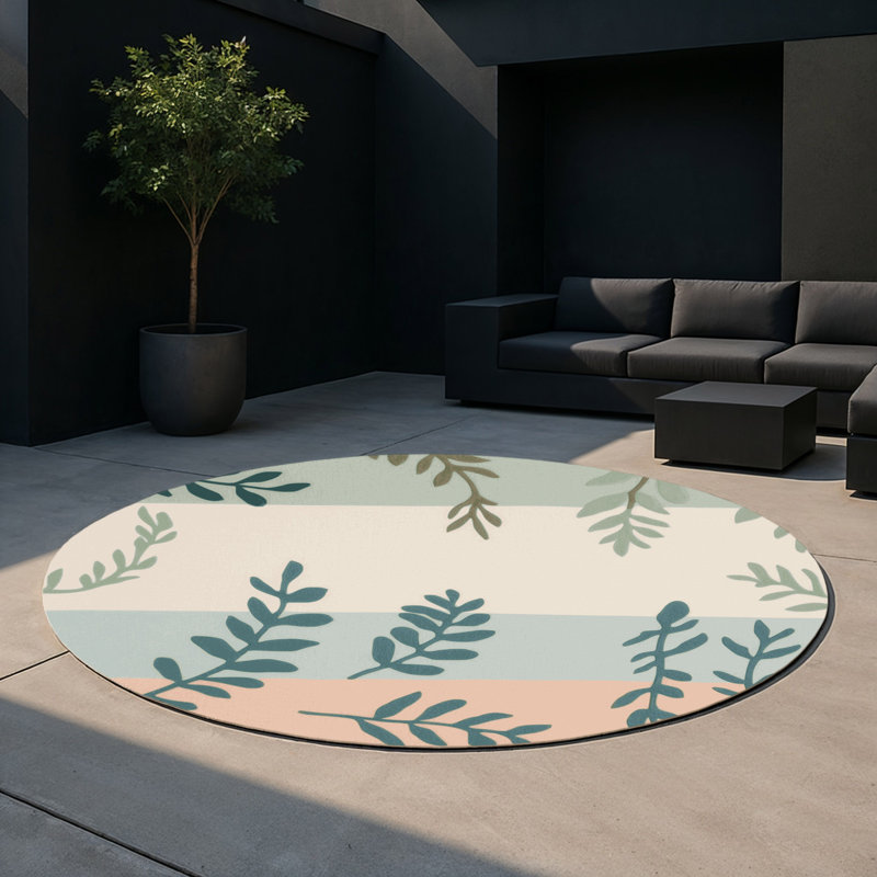 Tapis intérieur et extérieur Sunset Orchard, Rond 5 pi