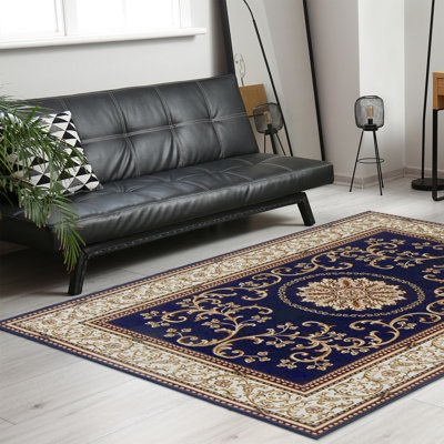 Keasey 1419 Traditional Oriental Navy Area Rug