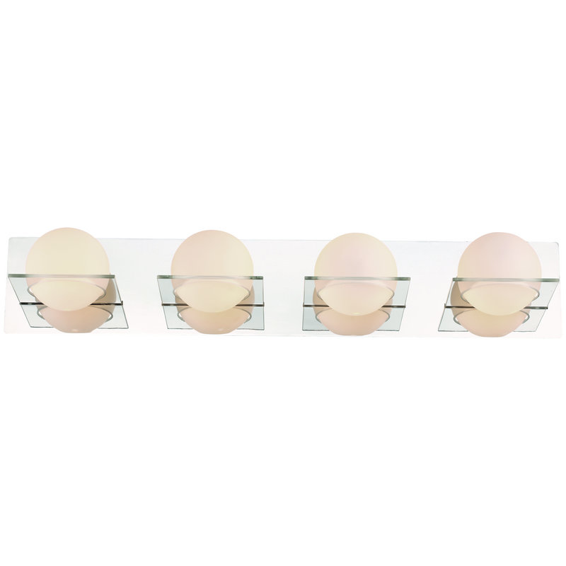 IO 4 Light Vanity Light, Chrome avec demi-verre opale
