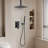 1-Spray Patterns 11.8 In. Ceiling Mount Dual Fixed And Handheld Shower Head 2.5 GPM In Matte Black