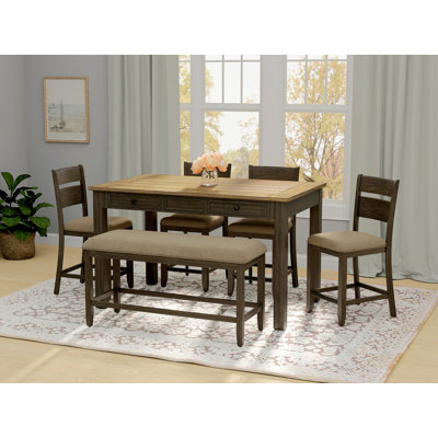 Brown 6 Piece Gathering Dining Set