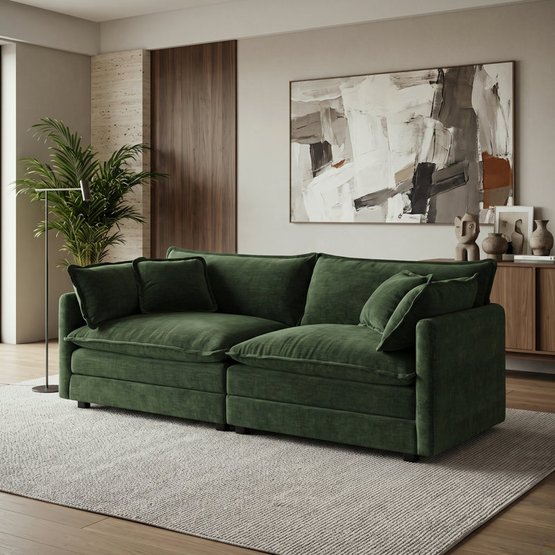 Upholstered 76.01 " Microfiber / Microsuede Sectional