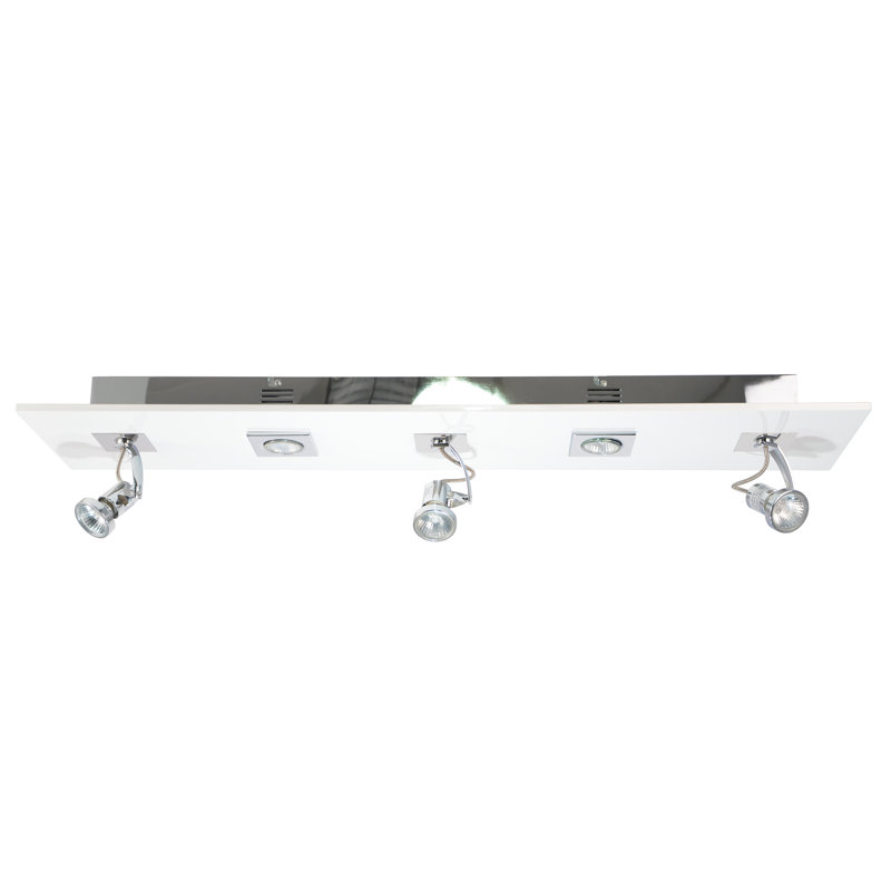 Holmestrand 40'' 5 -Light Fixed Track Track Kit with Dimmable and Adjustable Head, Polished Chrome/Piano White Wood