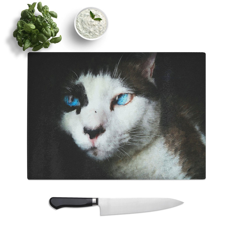 Portrait of a Cat Vol.10 Painting Chopping Board, 0.4cm H x 20cm W x 28.5cm L