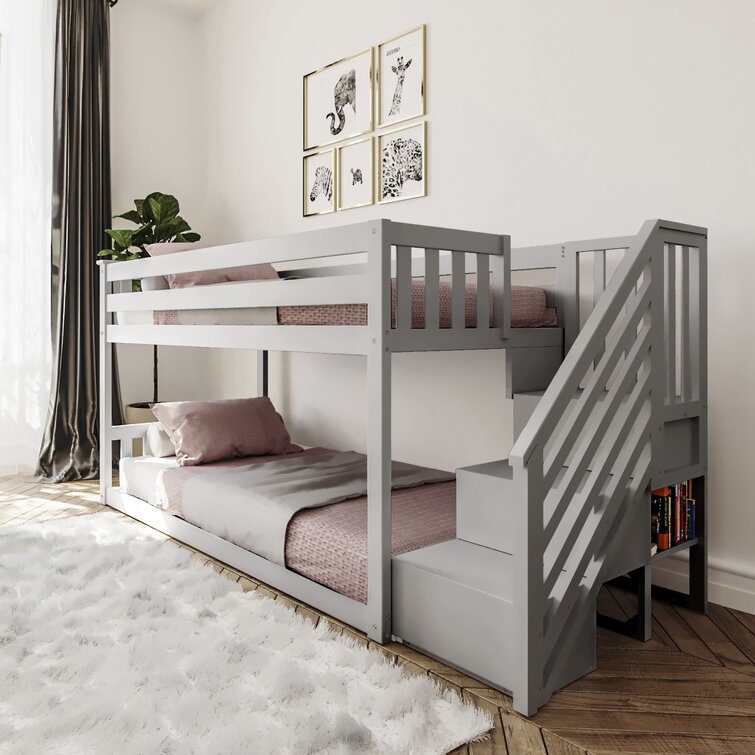 Kean Twin Over Twin Solid Wood Standard Bunk Bed